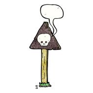 cartoon sign post with speech bubble N9