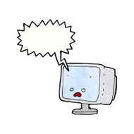 cartoon computer screen with speech bubble N11