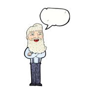 cartoon happy man with beard speech bubble N43