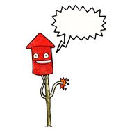 cartoon firework with speech bubble N7