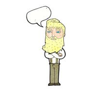 cartoon serious man with beard speech bubble N21