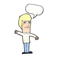cartoon angry man with speech bubble N93
