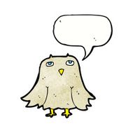 Cartoon owl with speech bubble N74