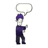 cartoon excited vampire with speech bubble N11