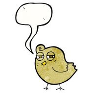 funny cartoon bird with speech bubble N139