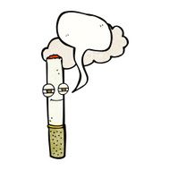 cartoon happy cigarette with speech bubble N11