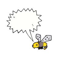 cartoon bee with speech bubble N32