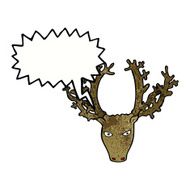 cartoon stag head with speech bubble N6