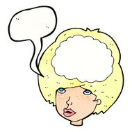 cartoon empty headed woman with speech bubble N10