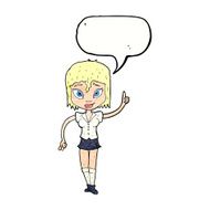 cartoon woman making point with speech bubble N21