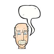 cartoon annnoyed old man with speech bubble N11