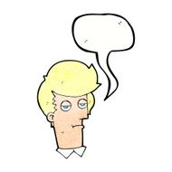 cartoon bored man with speech bubble N44