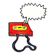 cartoon cassette tape with speech bubble N9