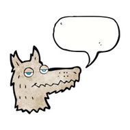 cartoon wolf head with speech bubble N31