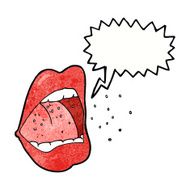 cartoon sneezing mouth with speech bubble N7