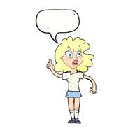 cartoon woman making point with speech bubble N22
