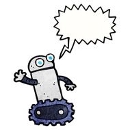 cartoon robot with speech bubble N206