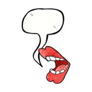 cartoon mouth with speech bubble N4