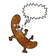 cartoon sausage with speech bubble N19