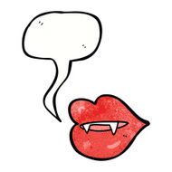 cartoon vampire fangs with speech bubble N10