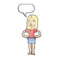 cartoon woman with hands on hips speech bubble N232