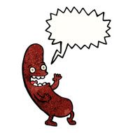 cartoon sausage with speech bubble N20