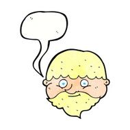 cartoon bearded man with speech bubble N51
