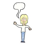cartoon waving man with mustache speech bubble N11