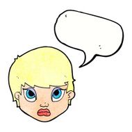 cartoon sulking woman with speech bubble N11