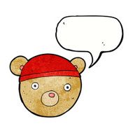 cartoon teddy bear hat with speech bubble N3
