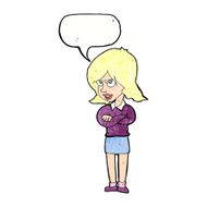 cartoon angry woman with speech bubble N22