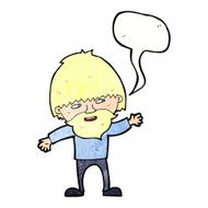 cartoon happy bearded man waving with speech bubble N11