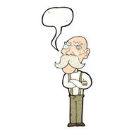 cartoon angry old man with speech bubble N156
