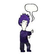 cartoon vampire man with speech bubble N125