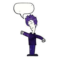 cartoon vampire man with speech bubble N126