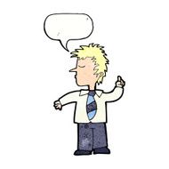 cartoon man making his point with speech bubble N11