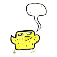 cartoon bird with speech bubble N292