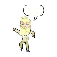 cartoon bearded man pointing the way with speech bubble N11