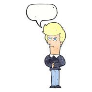 cartoon man staring with speech bubble N11