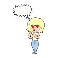 cartoon woman in love with speech bubble N11