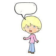 cartoon woman thinking with speech bubble N42