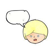 cartoon unhappy boy with speech bubble N61