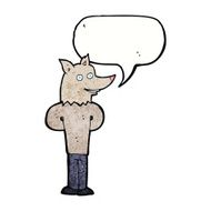 cartoon wolf man with speech bubble N56