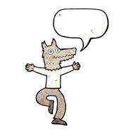 cartoon wolf man with speech bubble N57