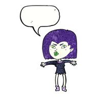 cartoon vampire girl with speech bubble N242