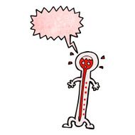 cartoon hot thermometer with speech bubble N10