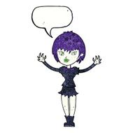 cartoon vampire girl with speech bubble N243