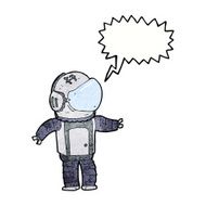 cartoon astronaut with speech bubble N131
