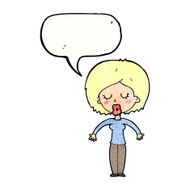 cartoon woman with closed eyes speech bubble N11