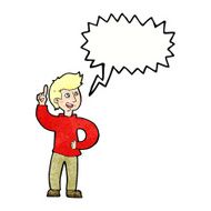 cartoon man with idea speech bubble N120